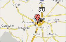 Waco Hotel Location Map